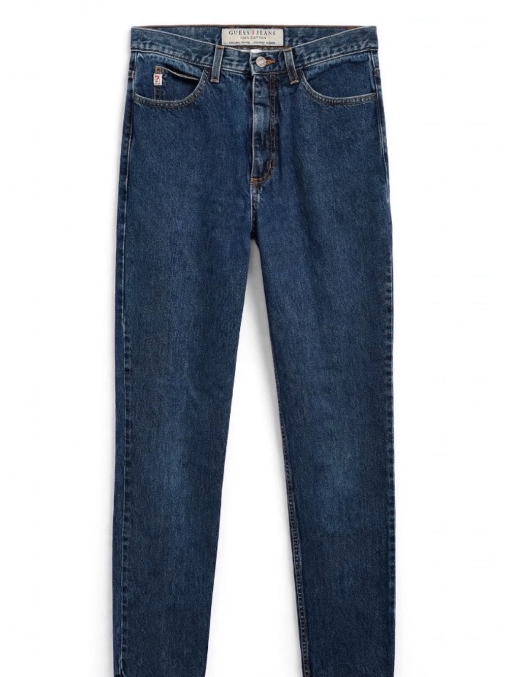 Guess Womens high rise Vintage 90s Straight Jeans in Dark Indigo